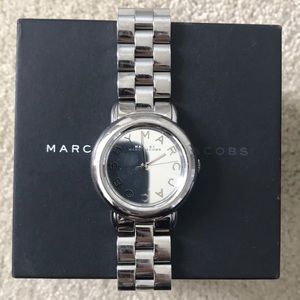 marc jacobs silver watch with original box